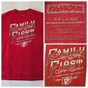 Famous Stars And Straps Shirt Mens 2XL XXL Y2K Red Tee Family First Streetwear